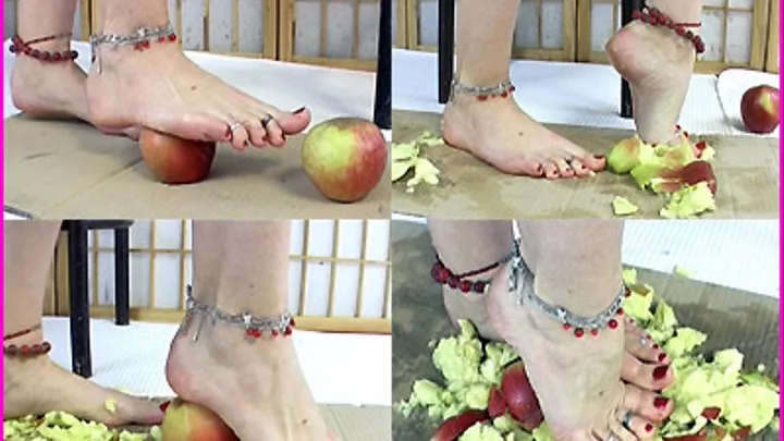 Paula crushes Apples with her Bare Feet