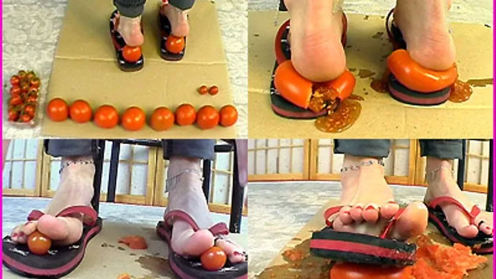 Ruby crushes Tomatoes in Flip Flops