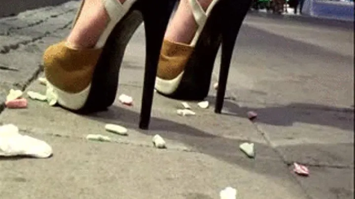 Sexy high heels crushing out site seven 11 store