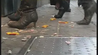 Random candid crushing from street with shoes and boots