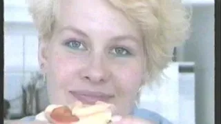 Blonde girl eating