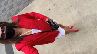 C4S051 Jessica Ford pedal pumping in red heels