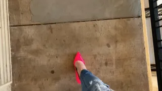 C4S030 Sissy Slut Jessica Ford in pink heels and shredded jeans