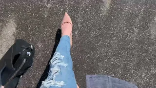 C4S119 ripped jeggings & blush heels part 1