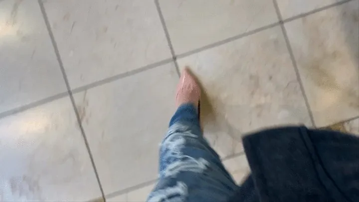 C4S121b ripped jeggings & blush heels part 3