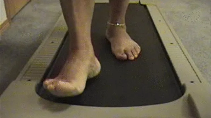 Barefoot and walking on my treadmill