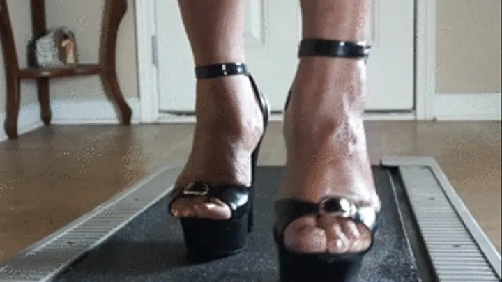 Black Platforms And Treadmill Walking