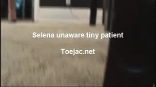 Selena Unaware Tiny Man in Waiting Room