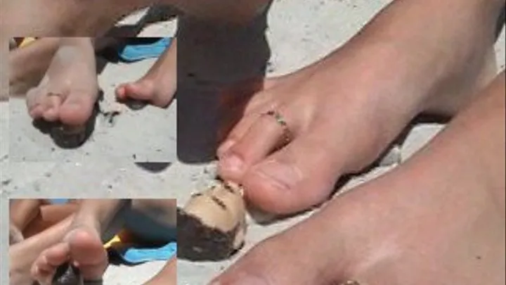 Beach feet tiny man