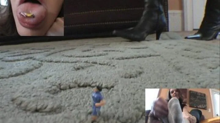 Sassy crashes tiny people party in boots