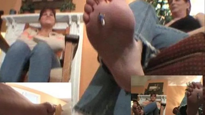 Tiny step-son shrunk under Moms sole