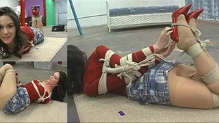 Stephanie's Narrated Hogtie Escape Challenge! Part 1