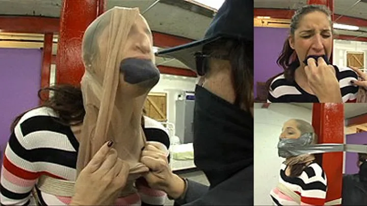 Nastasia Gagged and Pantyhose Hooded