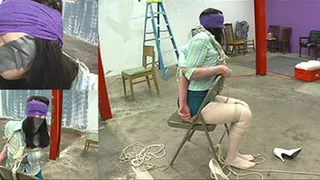 Alexis Blindefolded and Tied to a Metal Folding Chair - Part 2