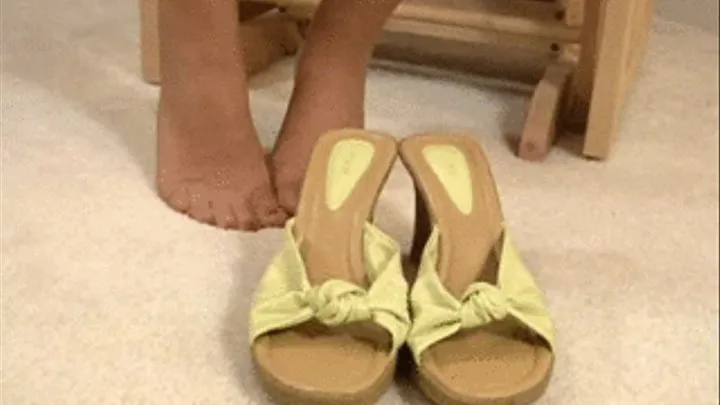 Daisy shows off her green mules (Medium-Quality )