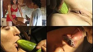 Cucumber in the ass cum in mouth