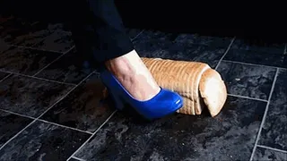 Bread destruction with my blue high heels