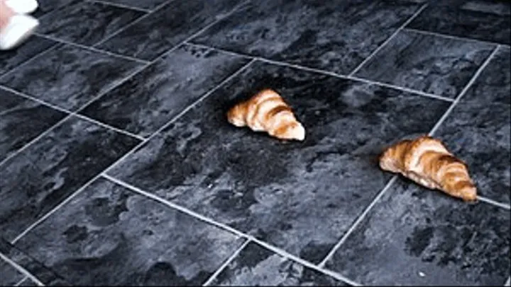 2 Croissants destroyed with my ballet flats and my bare feet