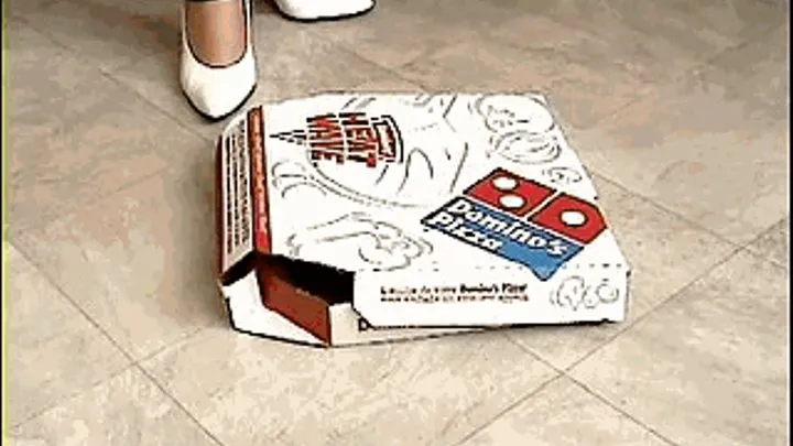 Withe high heels Pizza crushing