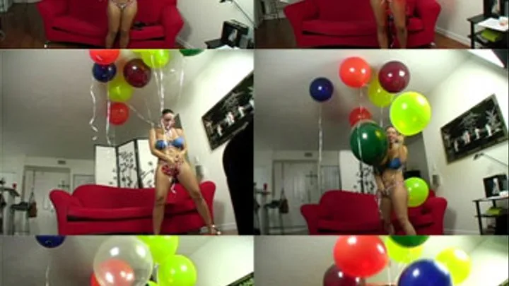 Megan Plays With 24 Inch Balloons And Herself - Part 1