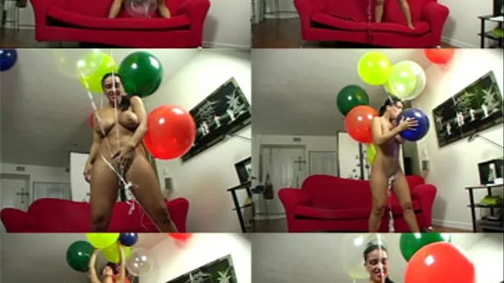 Megan Plays With 24 Inch Balloons And Herself - Part 2