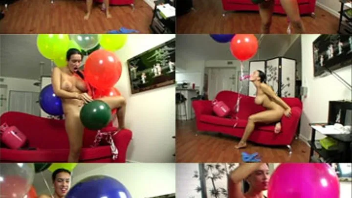 Megan Plays With 24 Inch Helium Balloons And Herself - Part 6