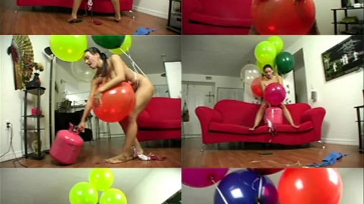 Megan Plays With 24 Inch Balloons And Herself - Part 3