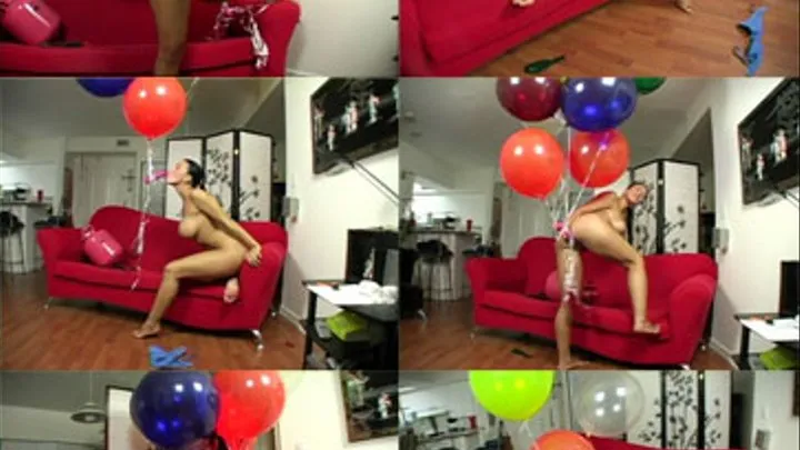 Megan Plays With 24 Inch Helium Balloons And Herself - Full Clip