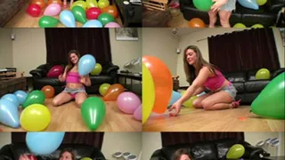 Krista Plays With A Pile Of Balloons (QUICKTIME)