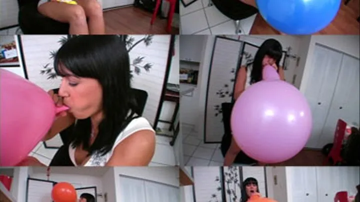 Megan Blows To Pop 18 Inch Balloons