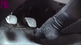 Soft pedal pumping in black teddy socks