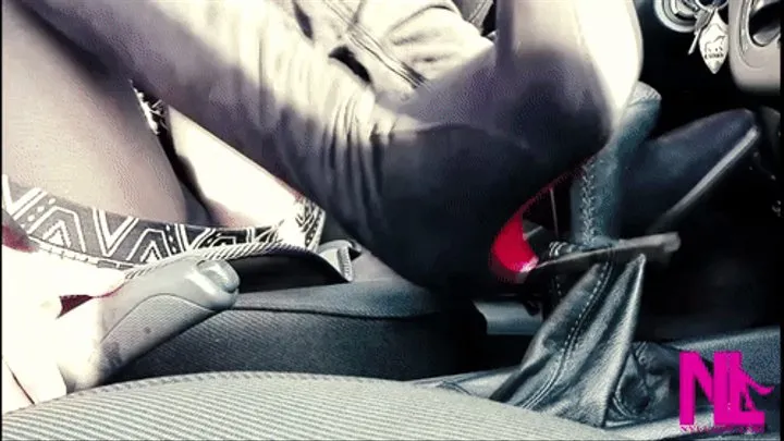 Sensual bootjob to my car's gear stick