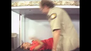 Skinny inmate gives the guard a handjob