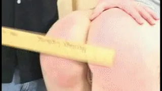 Teacher smacks her ass with a yardstick