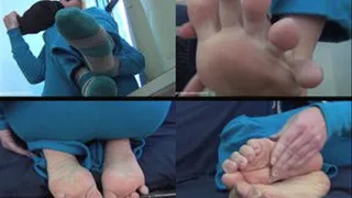 Sniffing TJ's Feet In Her Blue Sweat Suit (Big Screen Widescreen)