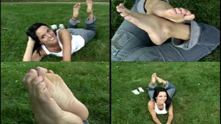 Miranda's Foot Show On The Grass Pt. 2 (Big Screen)