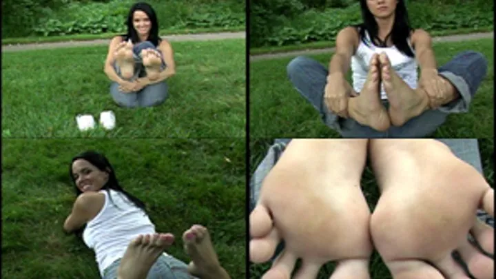 Miranda's Foot Show On The Grass Pt. 1 (Big Screen)