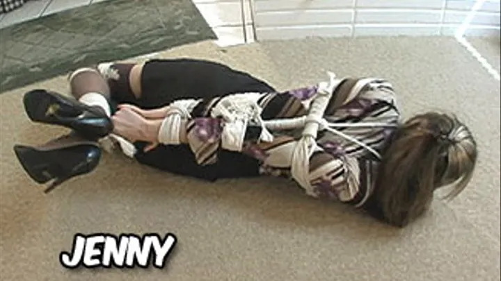 Jenny Bound and Gagged in Stockings and Garters