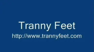 Two Trannies Jerk Off (Pantyhose Foot Worship) Clip 1