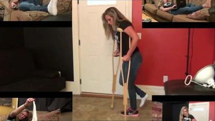 Brooke Tries to Adjust to Crutches