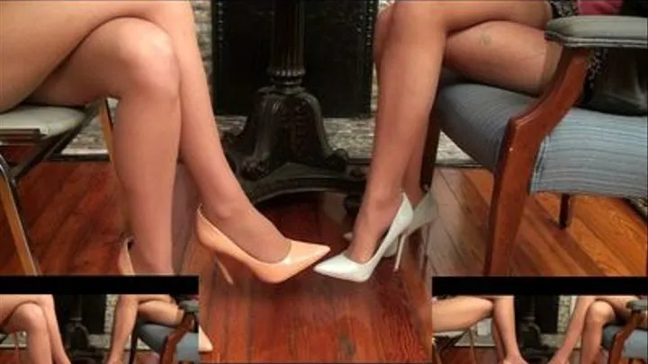Riley and Makena High Heel Footsie Under the Table