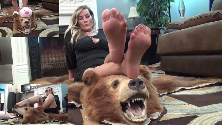 Marissa Rubs Her Stocking Feet On The Soft Bear Rug