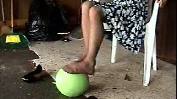 miss brianna plays with a ball I