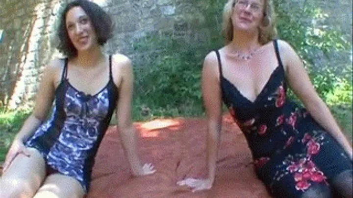 Two Horny Milfs Begged To Be Fucked Outside - low