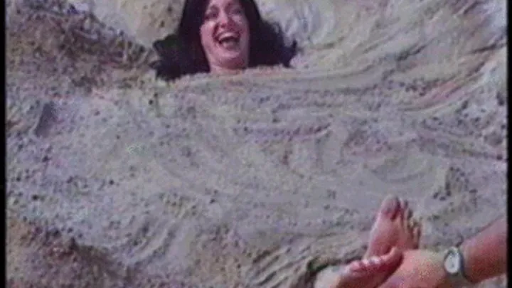 Jenny Buried in Sand!!