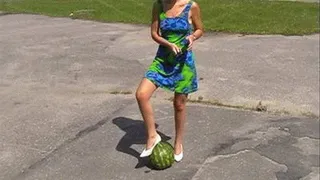 Aga crushes watermelon