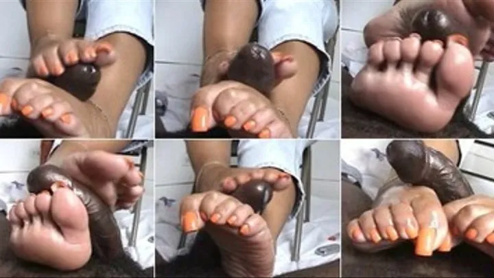 Raven's Orange Toe Footjob - 3