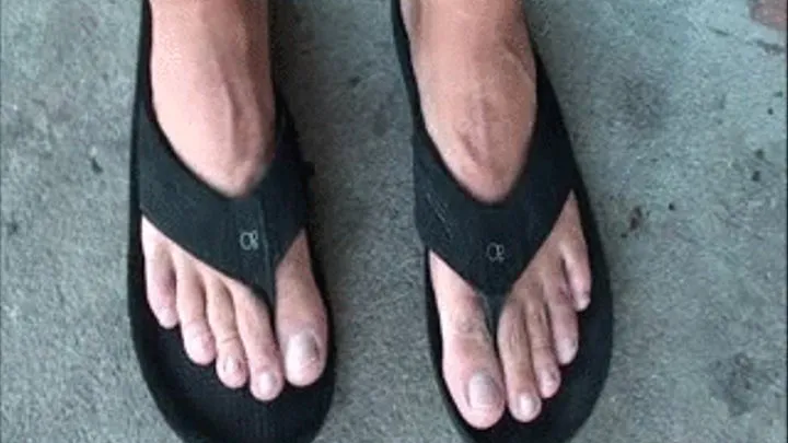 Black Flip Flops Tease