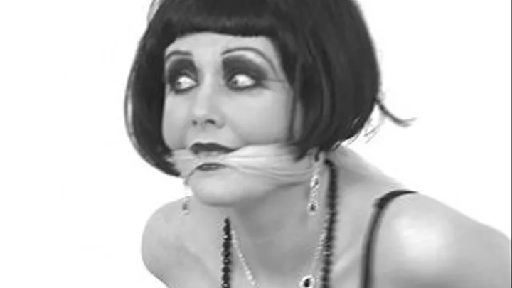 Bound and Bobbed in Black and White - Tied-Up 1920s Flapper Mary Jane Green