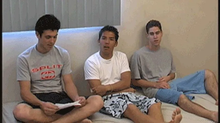 LA tickle twinks talking about tickling in bare feet 7questions each